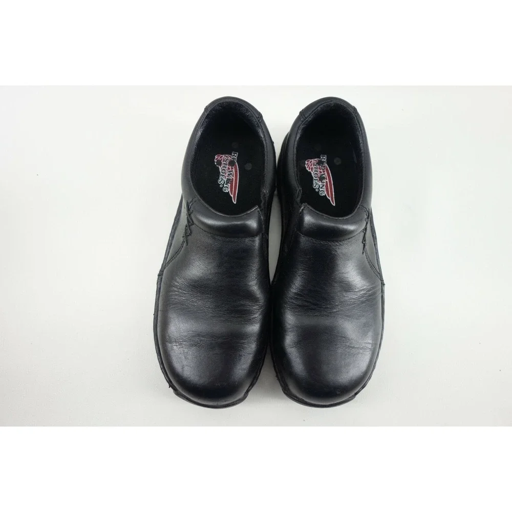 Red Wing 2321 Black‎ Leather Steel Toe SD Non Slip Work Loafers Womens Size 6 D